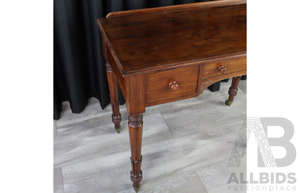 Victorian Mahogany Elevated Three Draw Ladies Desk