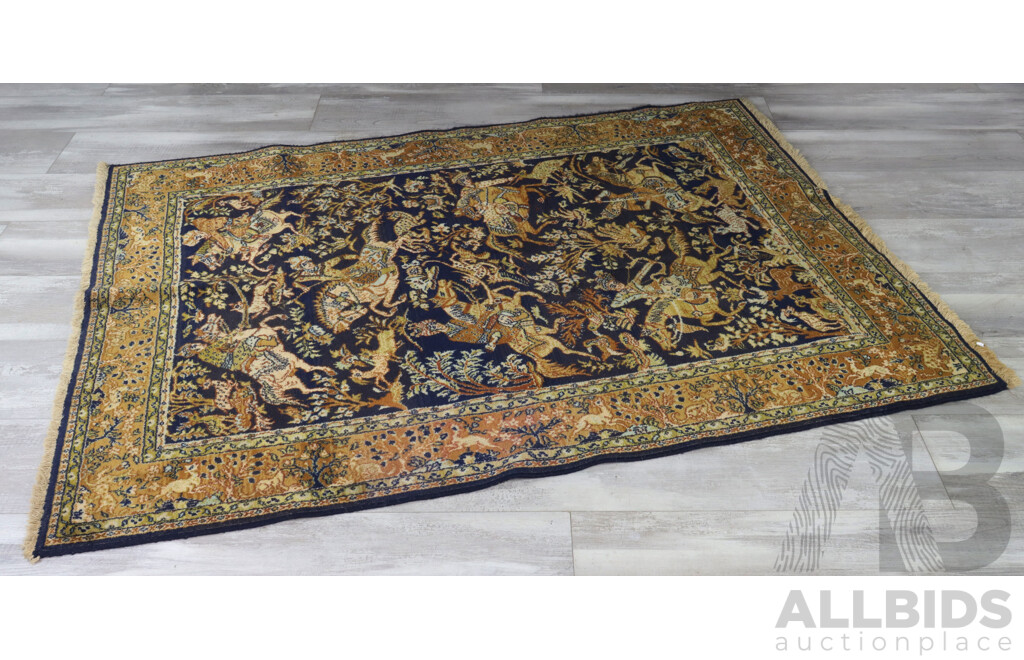 Belgium Pure Wool Persian Style Samarkand Carpet by Louis De Poortere