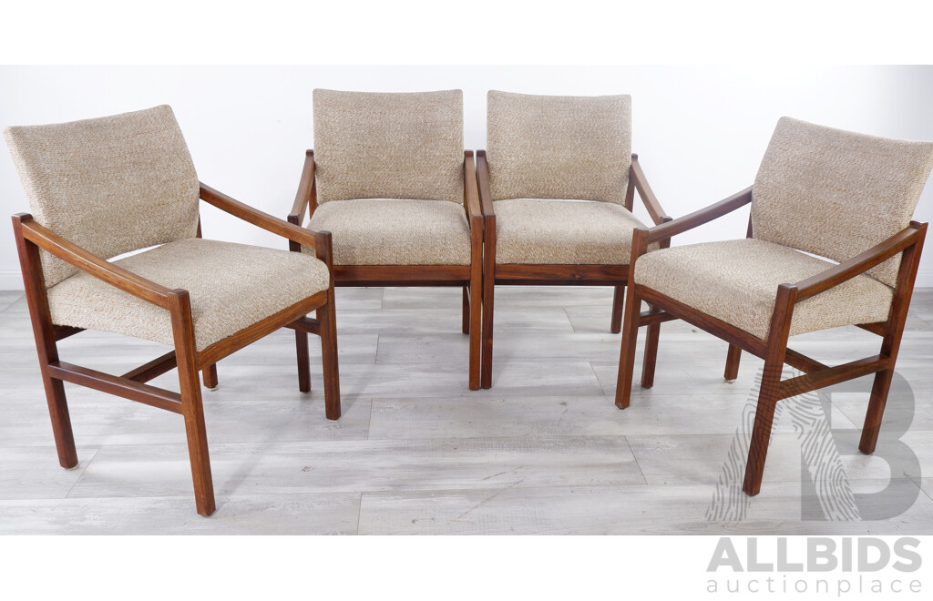 Four 1970s Vintage Blackbean Timber Chairs