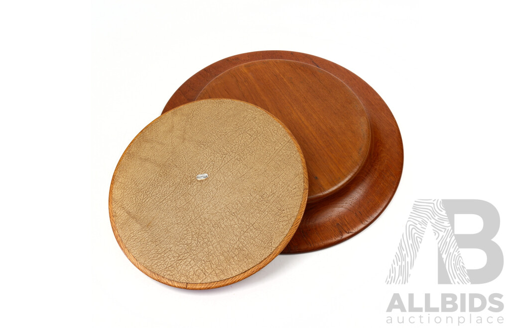 Vintage New Zealand Ataahua Paua Shell Timber Tray with a Turned Australian Red Dedar Platter