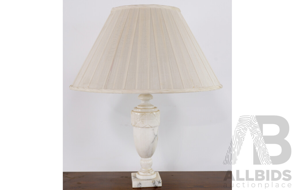 Vintage Ltalian Turned Marble Lamp with Shade