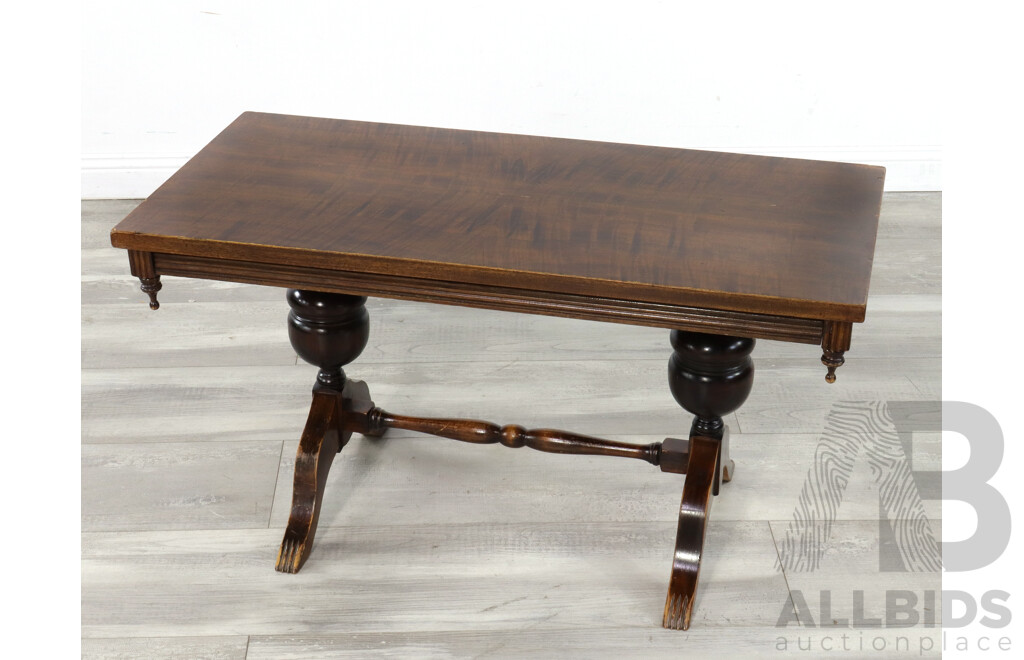 Antique Style Twin Pedestal Coffee Table