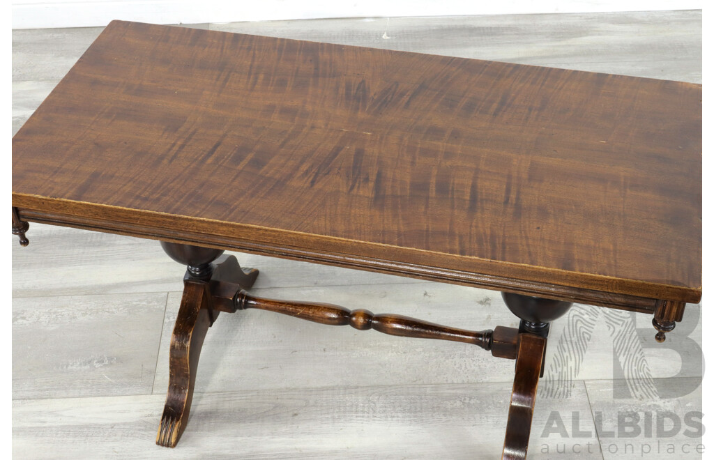 Antique Style Twin Pedestal Coffee Table