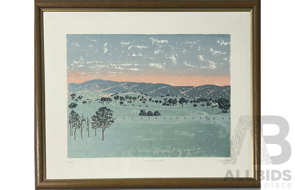 Cherie Miles (Contemporary, Australian), Countryside, Lithograph