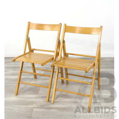 Pair of Timber Folding Chairs