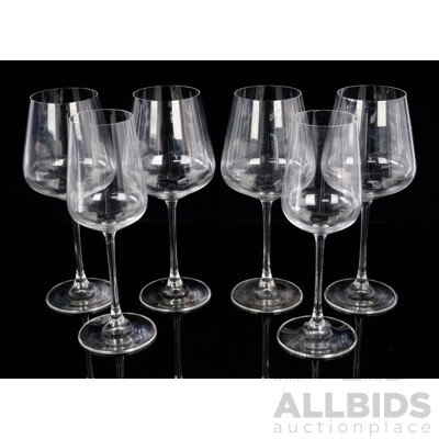 Set Four Spiegelau Red Wine Glasses Along with Two Smaller Examples