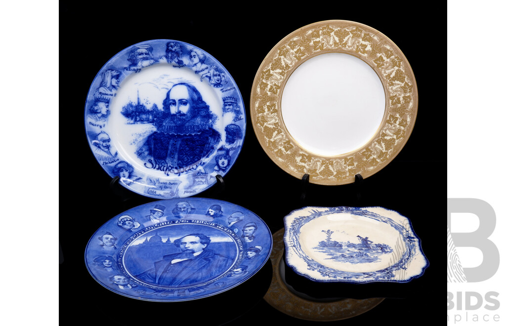 Collection Vintage Royal Doulton Porcelain Plates Including Charles Dickens Character Series