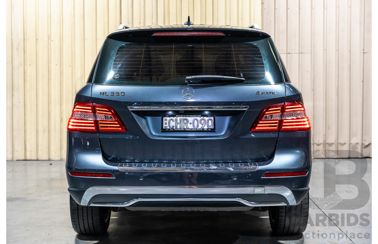 7/2012 Mercedes Benz ML350 Blue Efficiency (4x4) 166 4d Wagon Tenorite Grey V6 3.5L