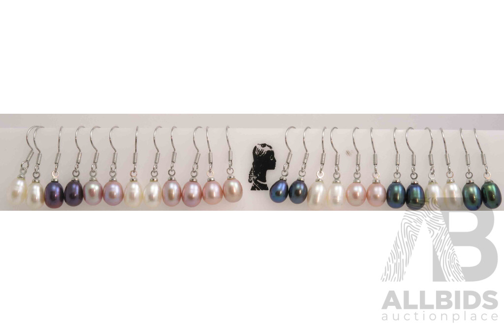 Collection of 18 Pearl Earrings