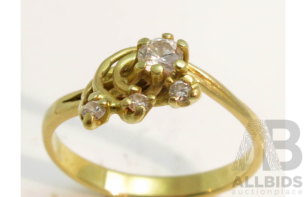 18ct Gold Diamond Spray Design Ring