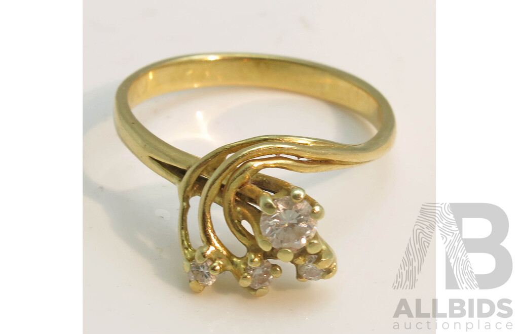 18ct Gold Diamond Spray Design Ring