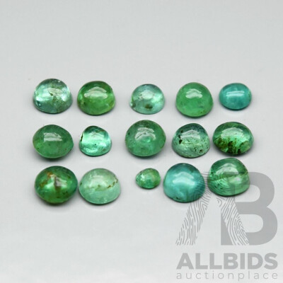 Natural Emerald Cabochons - 15 Gems