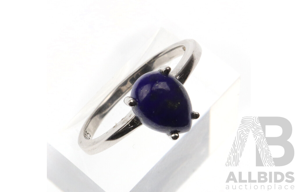 Sterling Silver Amethyst Ring (P) & Sterling Silver Lapis Ring (O)