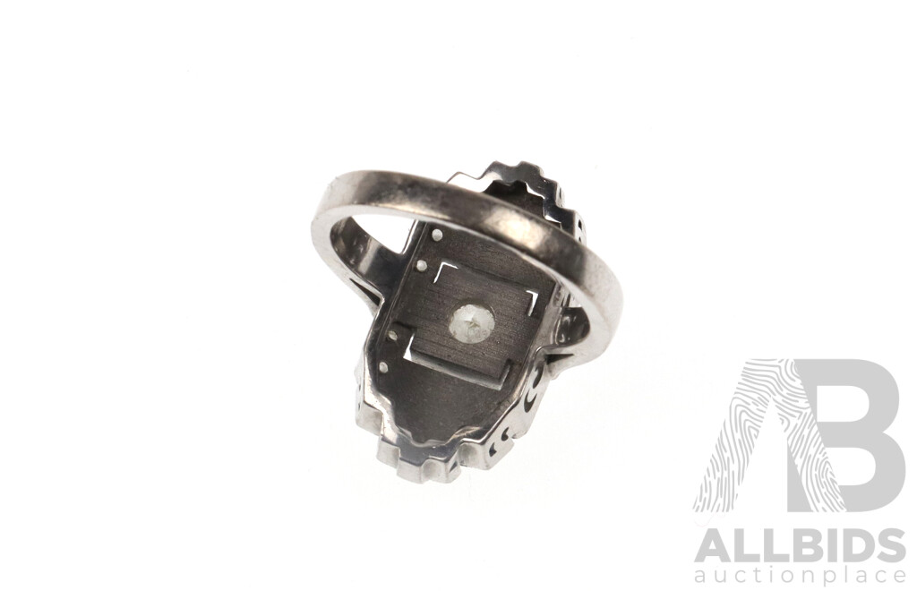 18ct Art Deco Style Diamond Ring, TDW 1.14CT, Size N 1/2, 9.97 Grams