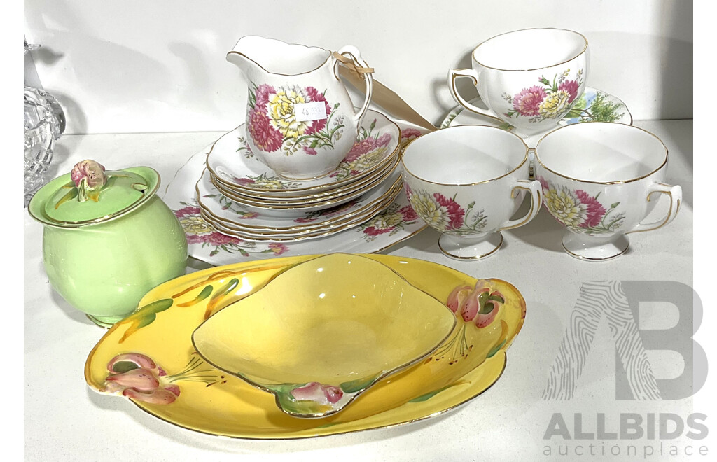 Incomplete Colclough ‘Carnation’ Bone China Tea Set, Alongside Varied Royal Winton Ware