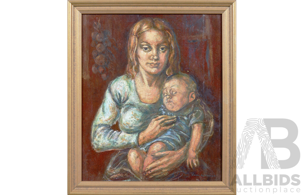 Jean Apthorpe, Mother & Child, Oil on Masonite