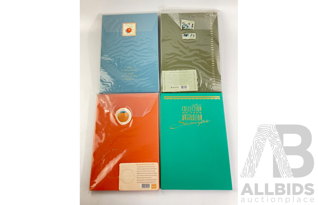 Australian 'The Collection' Annual Stamp Albums, Consecutive 1991 to 1994 - Face Value $139