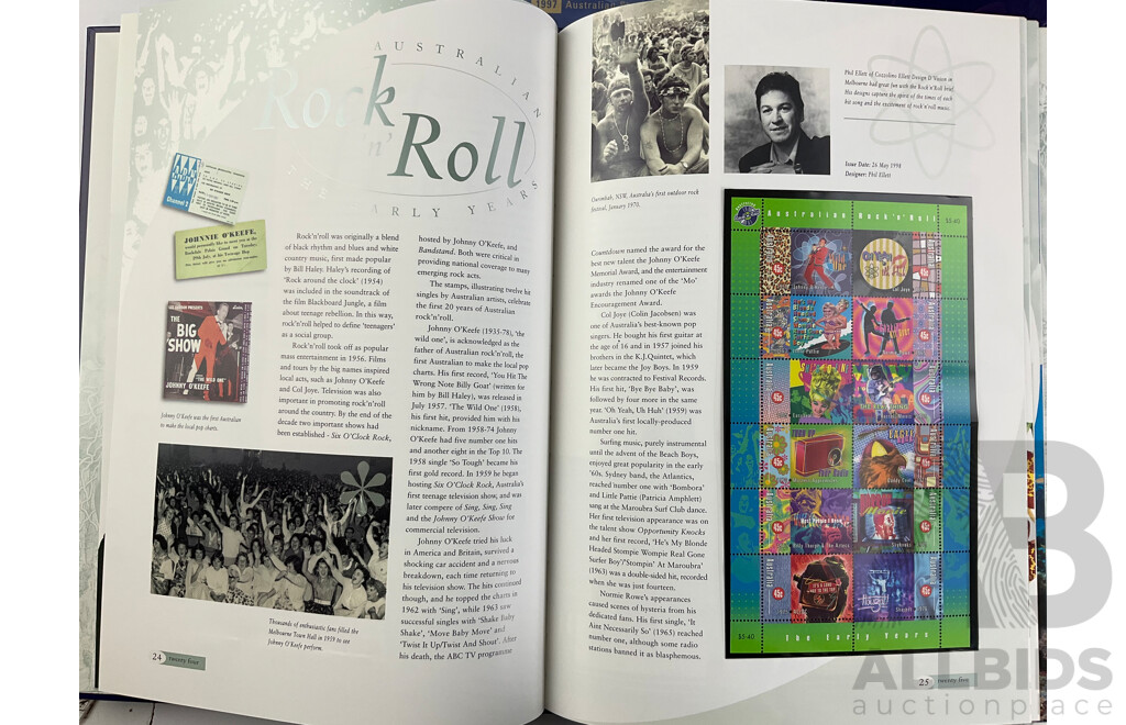 Australian 'The Collection' Annual Stamp Albums, Consecutive 1995 to 1998 - Face Value $179