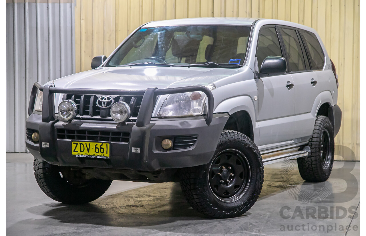 4/2004 Toyota Landcruiser Prado GX (4x4) KZJ120R 4d Wagon Silver Turbo Diesel 3.0L