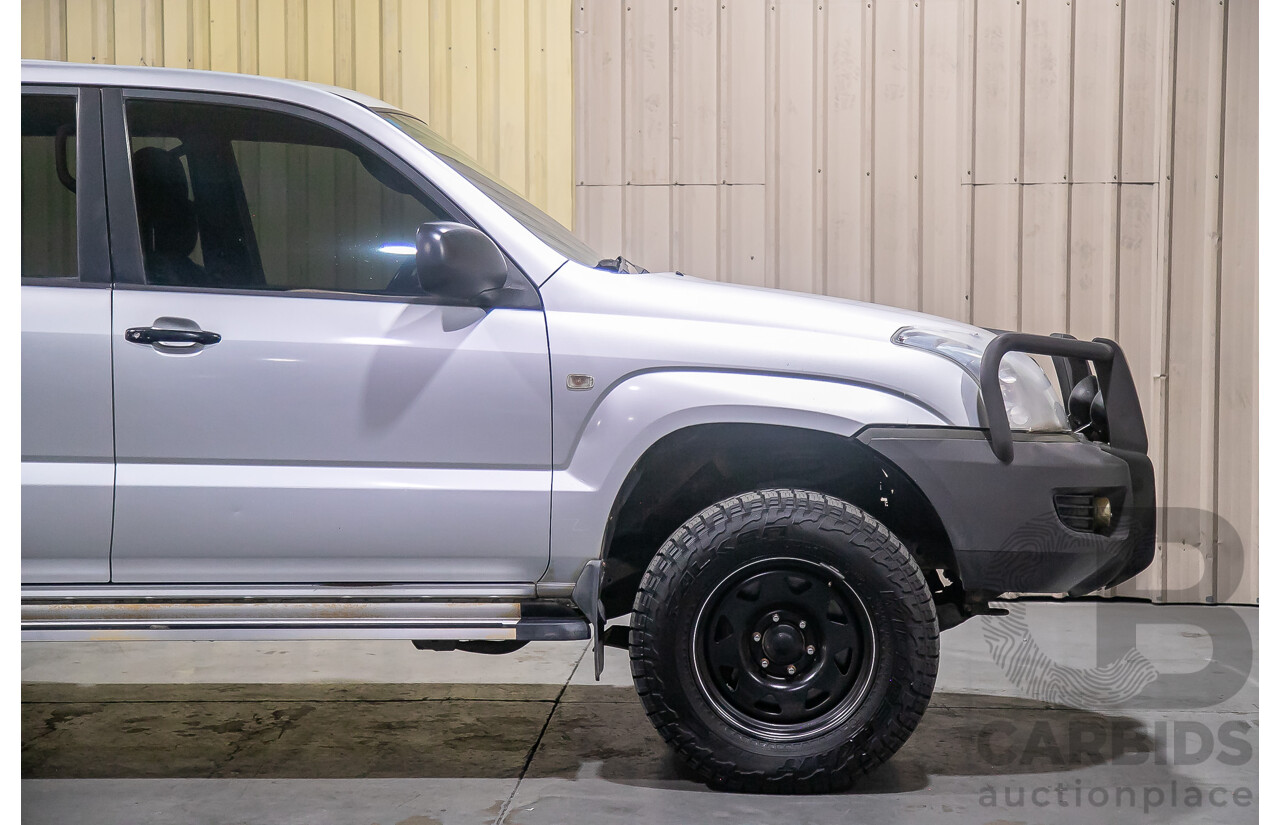 4/2004 Toyota Landcruiser Prado GX (4x4) KZJ120R 4d Wagon Silver Turbo Diesel 3.0L