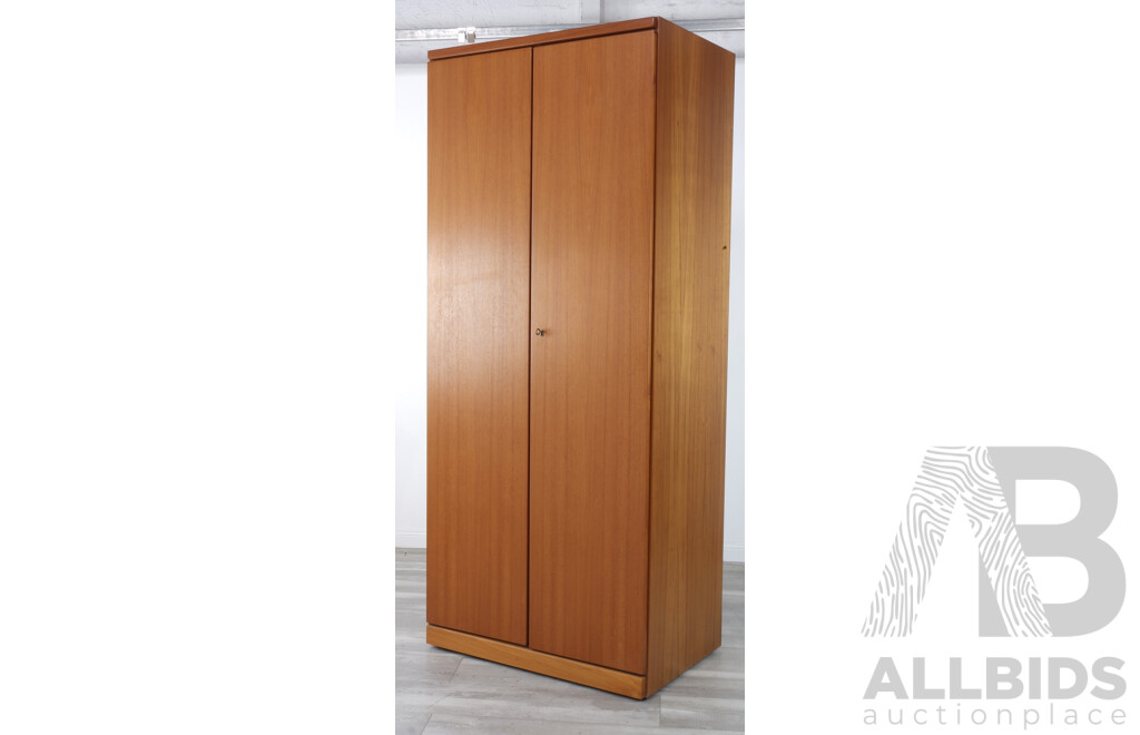 Vintage Teak Two Door Wardrobe by Parker Furniture with Fitted Interior