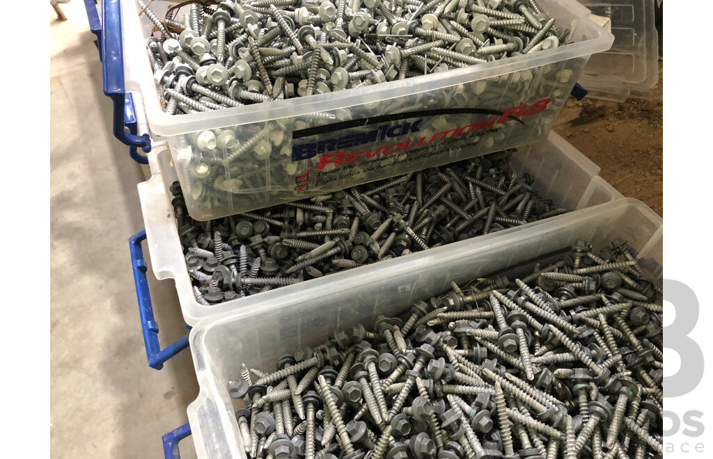 5 Open Boxes of 6.2mm X 50mm Roofing Hex Head Screws