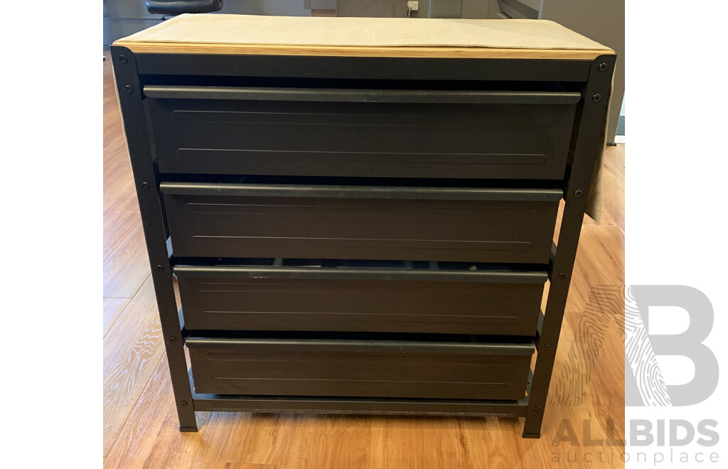 IKEA Work Bench With Drawers - BROR Black/Pine Plywood