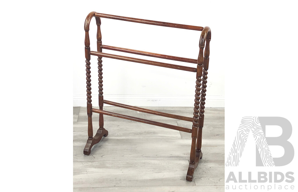 Vintage Arched Timber Towel Rail