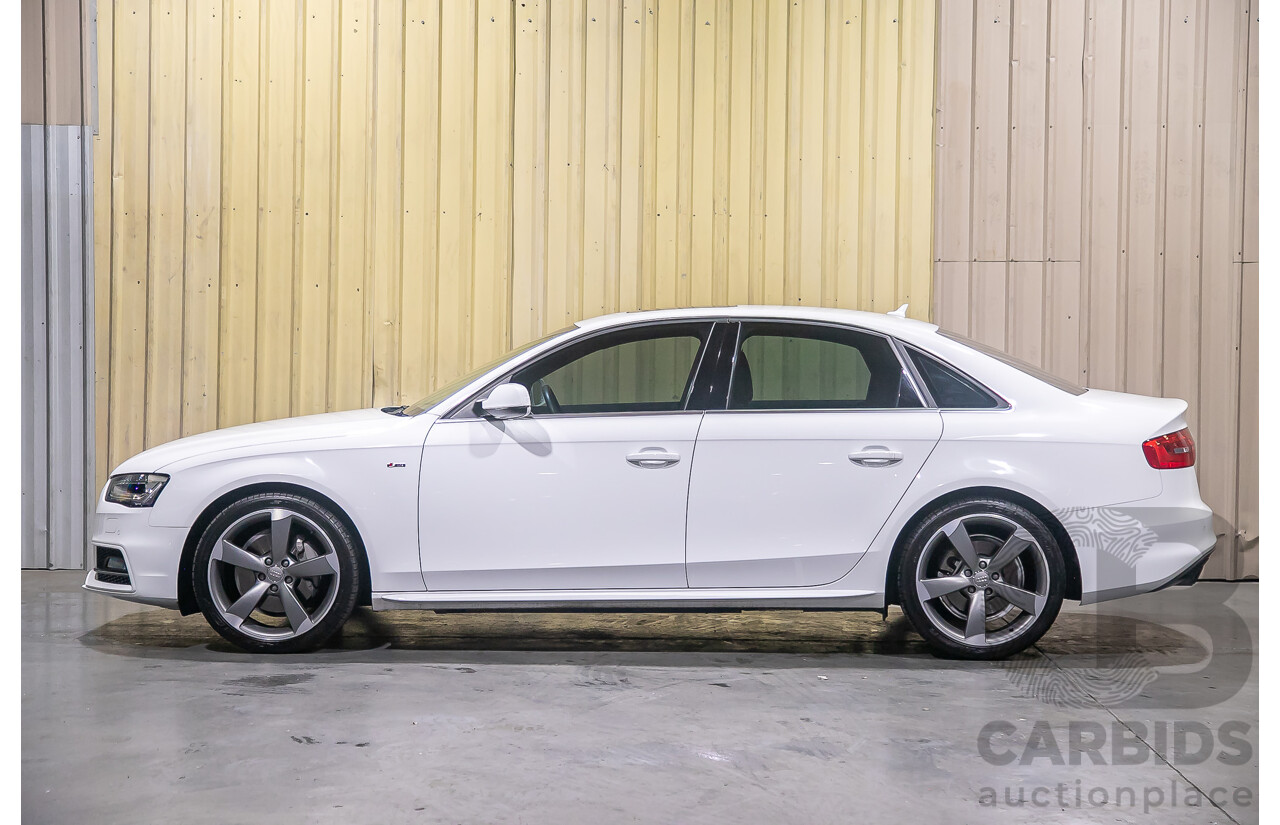 8/2013 Audi A4 2.0 TFSI Quattro (AWD) S-Line Pack B8 (8K) MY13 4d Sedan White Turbo 2.0L