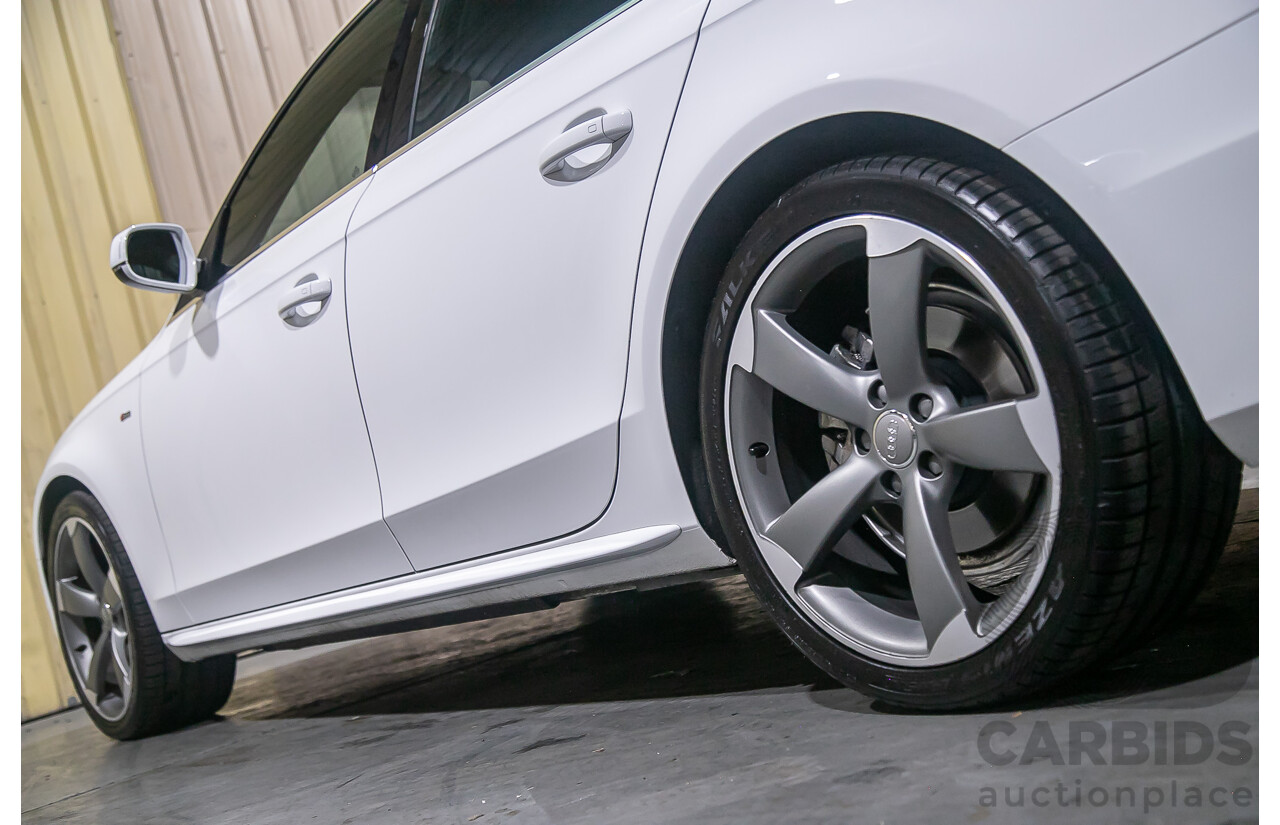 8/2013 Audi A4 2.0 TFSI Quattro (AWD) S-Line Pack B8 (8K) MY13 4d Sedan White Turbo 2.0L
