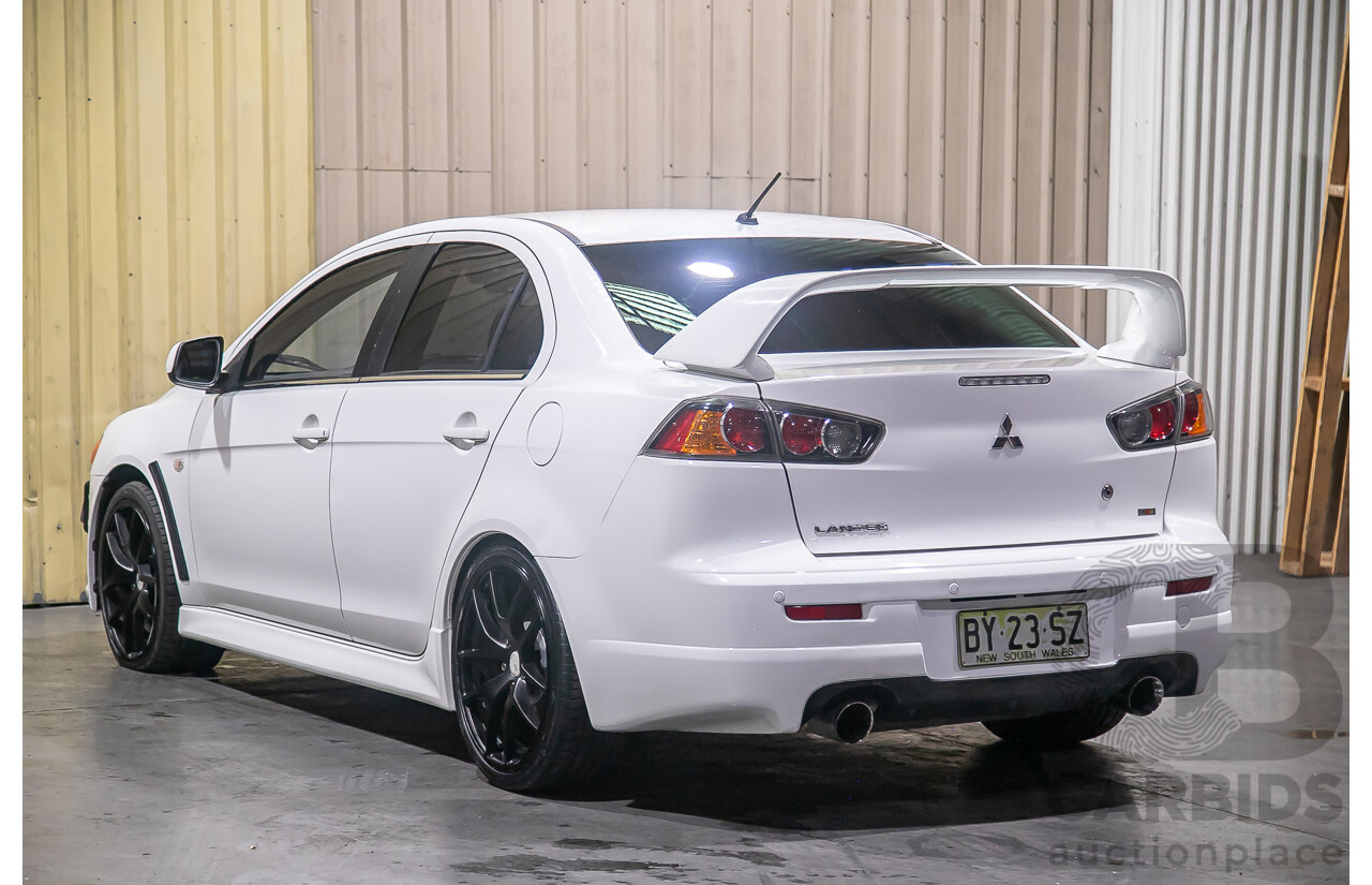 8/2010 Mitsubishi Lancer Ralliart (AWD) CJ MY10 4d Sedan White Turbo 2.0L