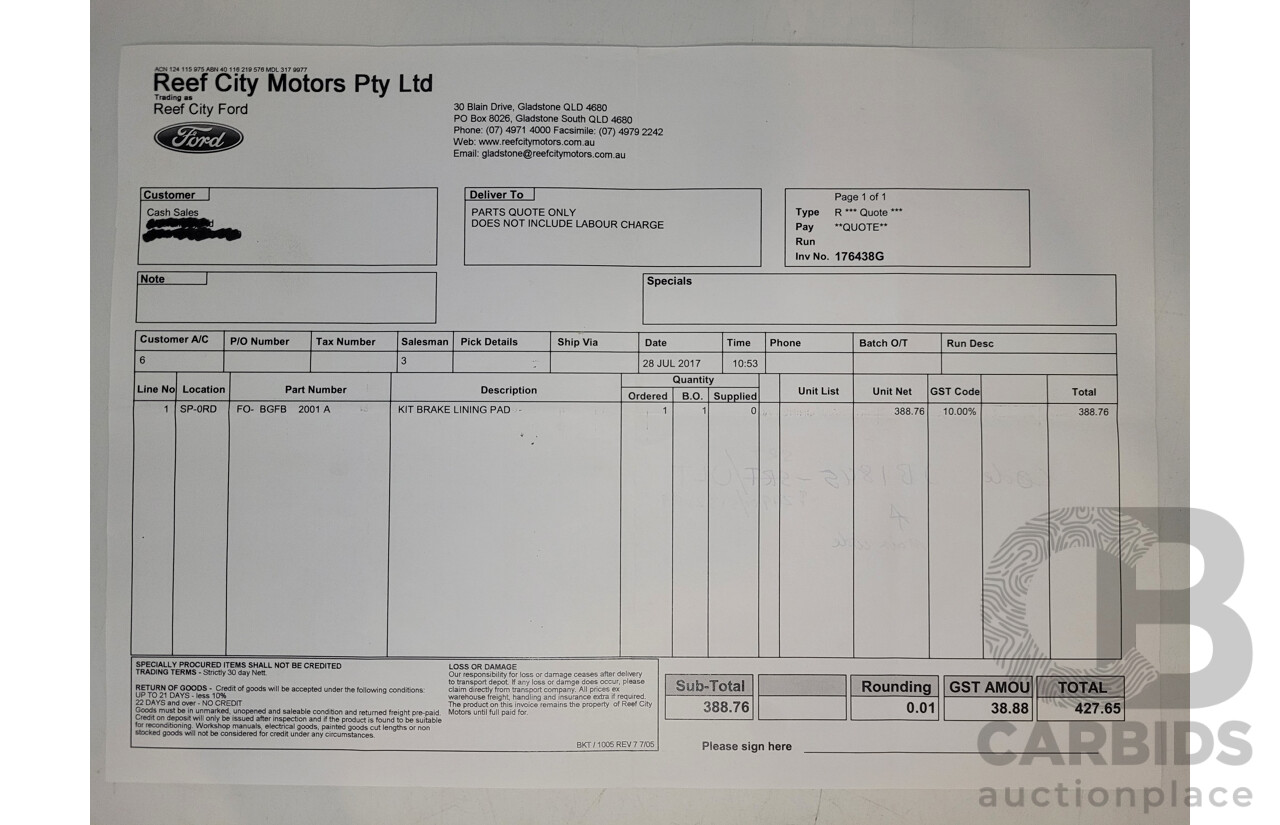 05/2008 Ford FPV GT FG Boss 315 4D Sedan Black V8 5.4L