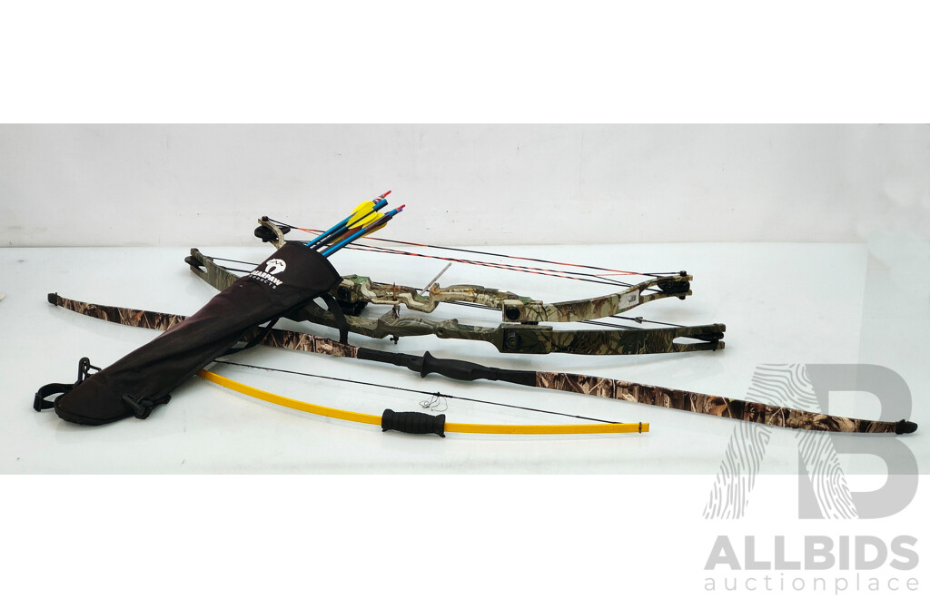Assorted Lot of Bows and Arrows