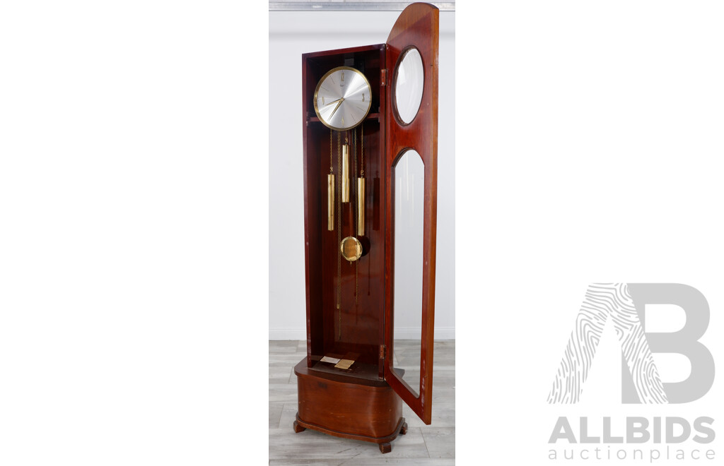 Art Deco Timber Cased Long Case Clock by Ungers
