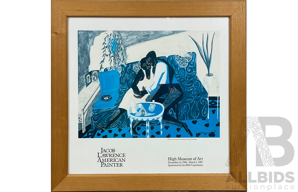 Framed Exhibition Poster, 'Jacob Lawrence - American Painter', High Museum of Art 1986/87