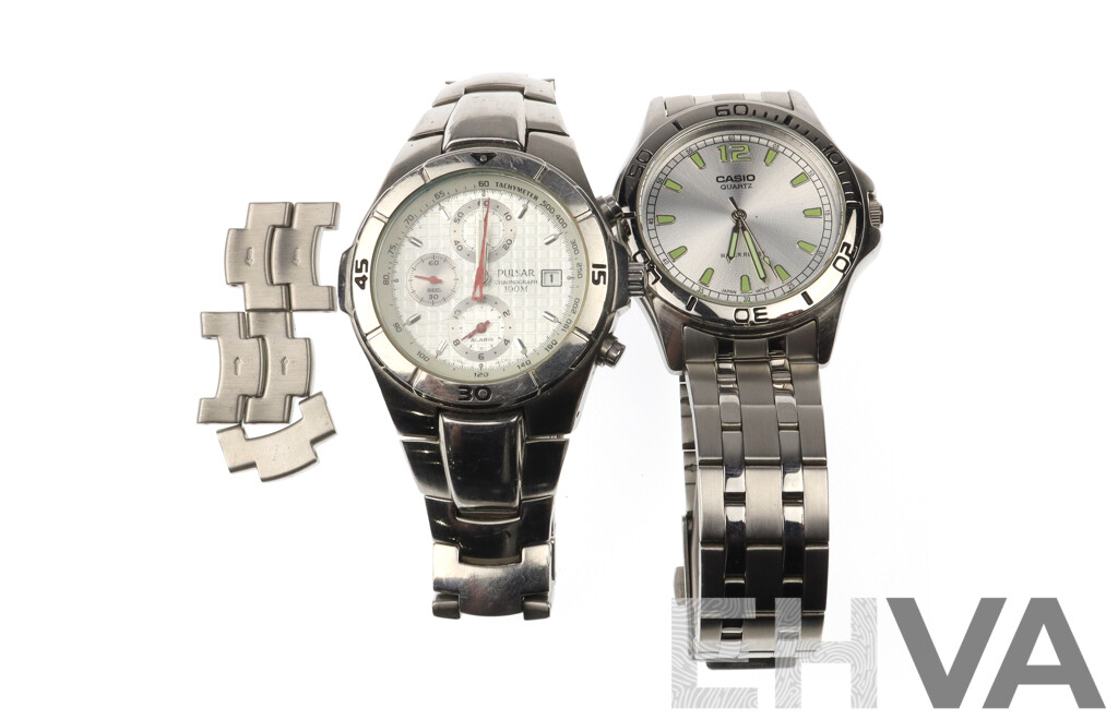 Casio MIP-1258P, 50mm Casing & Pulsar 690072, 50mm Casing