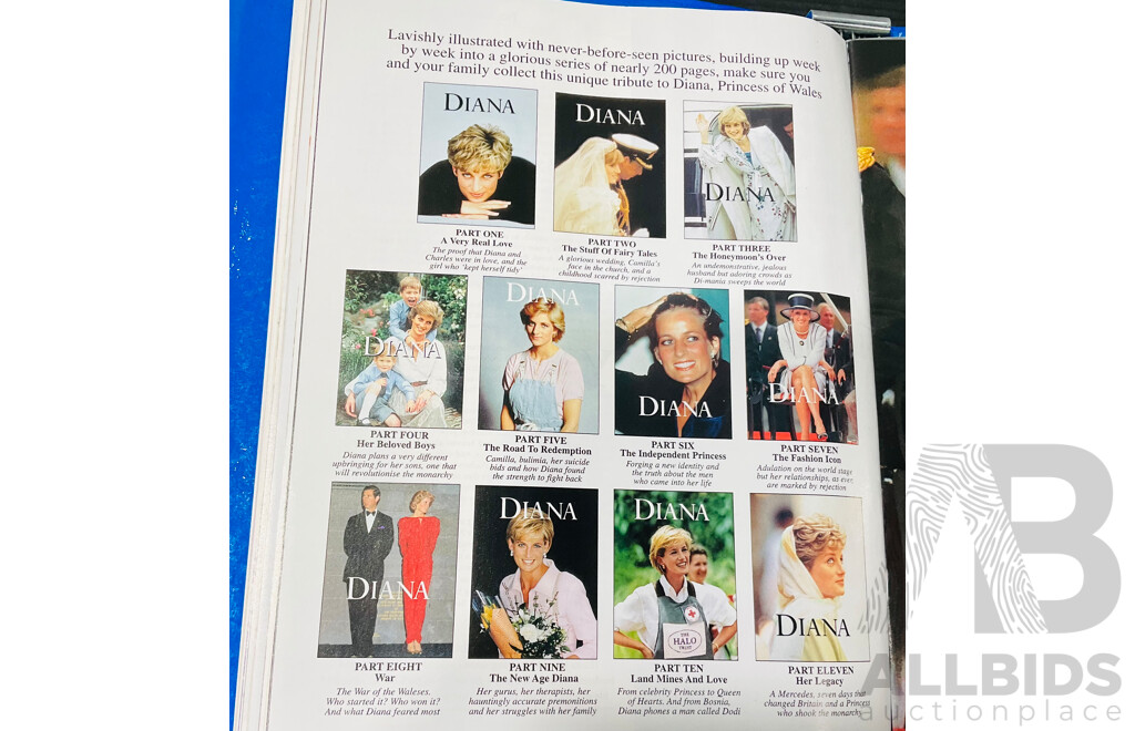 Full Set of Sunday Telegraph Diana, Princess of Wales Magazines Revealing Full Untold Story of Diana’s Life - in Original Folder