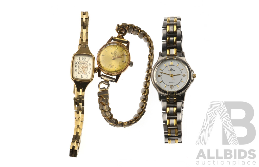 Collection of Three Ladies Watches - Darwil, Dugena and Yanka