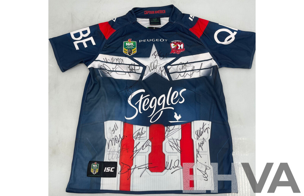 Sydney Roosters 2014 Captain America Signed Jersey