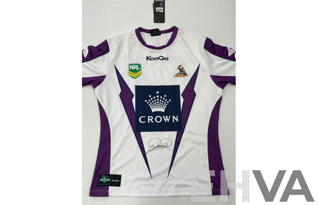 Melbourne Storm 2013 Cameron Smith Signed Away Jersey