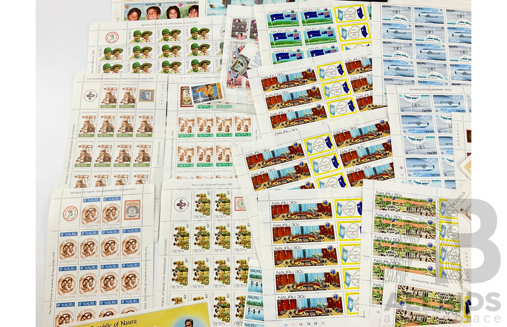 Large Collection of Vintage Nauru Mint Stamps, Blocks and Sheets, 1960's 70's 80's