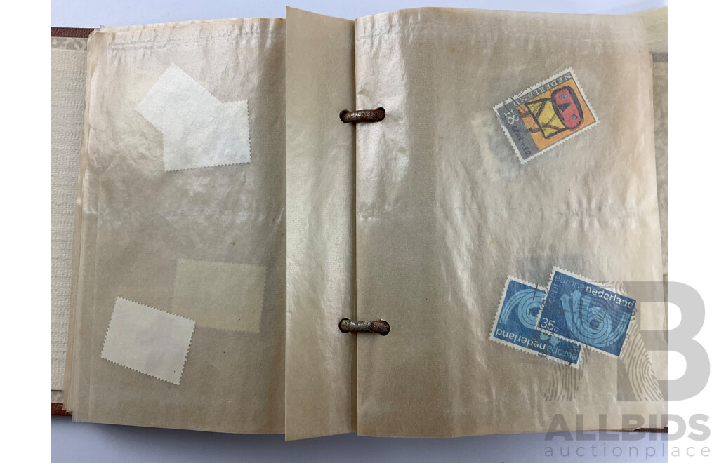 Collection of Netherlands Mint Stamps and Blocks with Cancelled Stamp Album, 1970's and 80's