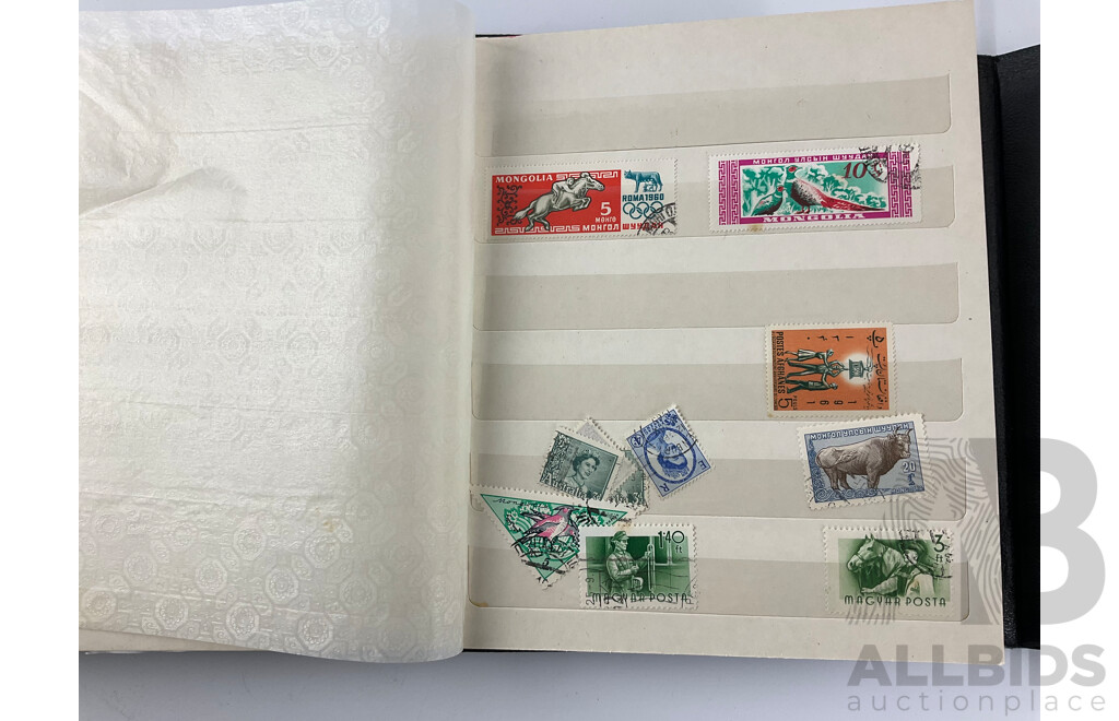 Collection of Interntional Mint and Canceled Stamps Including Australian Predecimal, Nauru, Cocos Island, United Kingdom and More