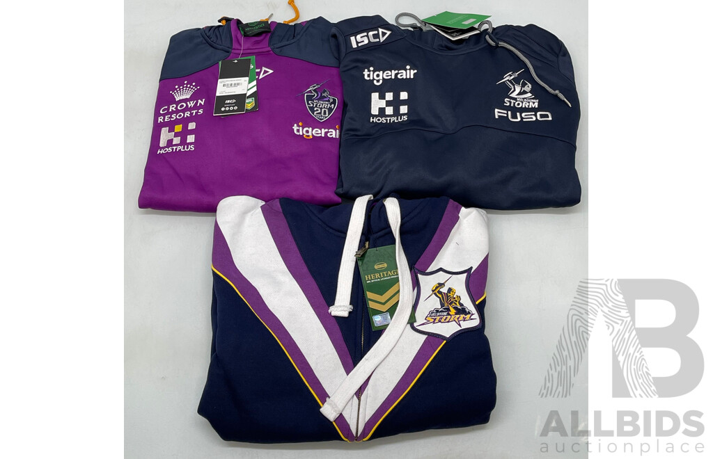 Melbourne Storm Hooded Jumpers - Brand New - Lot of 3