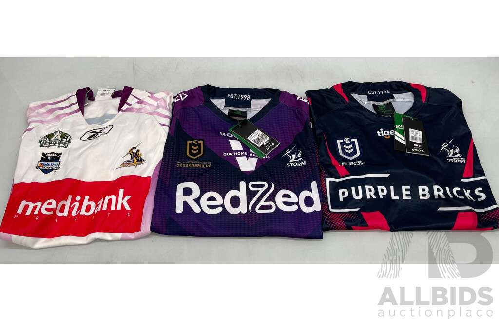 Melbourne Storm  Supporter Jerseys - Brand New - Lot of 3