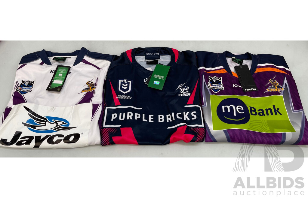 Melbourne Storm  Supporter Jerseys - Brand New - Lot of 3