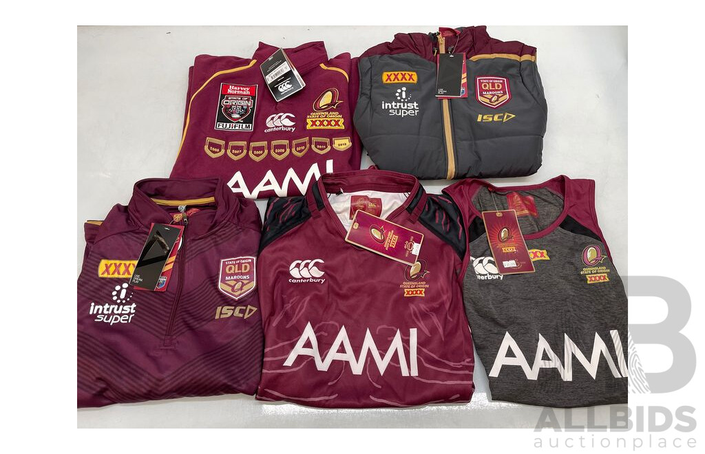 Queensland Maroons Supporters Clothing - Brand New - Lot of 5