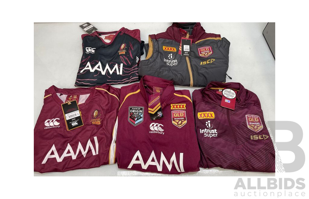 Queensland Maroons Supporters Clothing - Brand New - Lot of 5