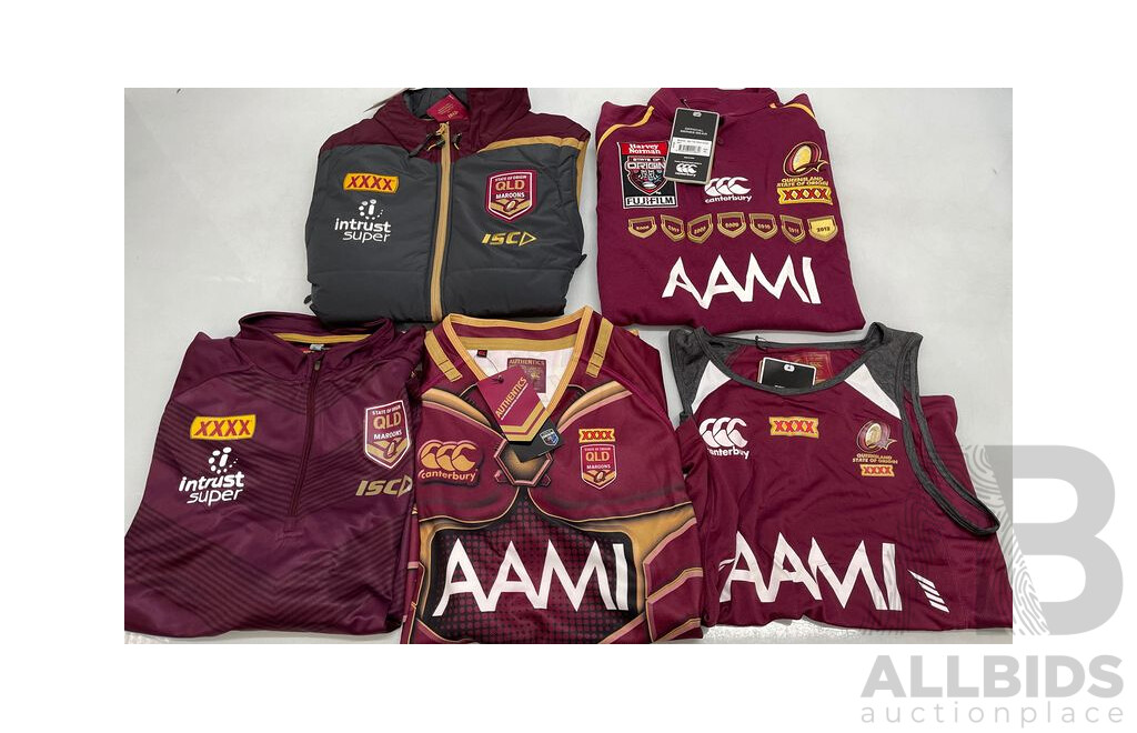 Queensland Maroons Supporters Clothing - Brand New - Lot of 5