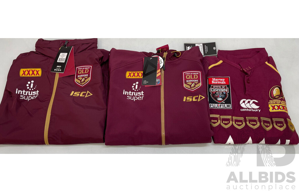 Queensland Maroons Supporters Clothing - Brand New - Lot of 3